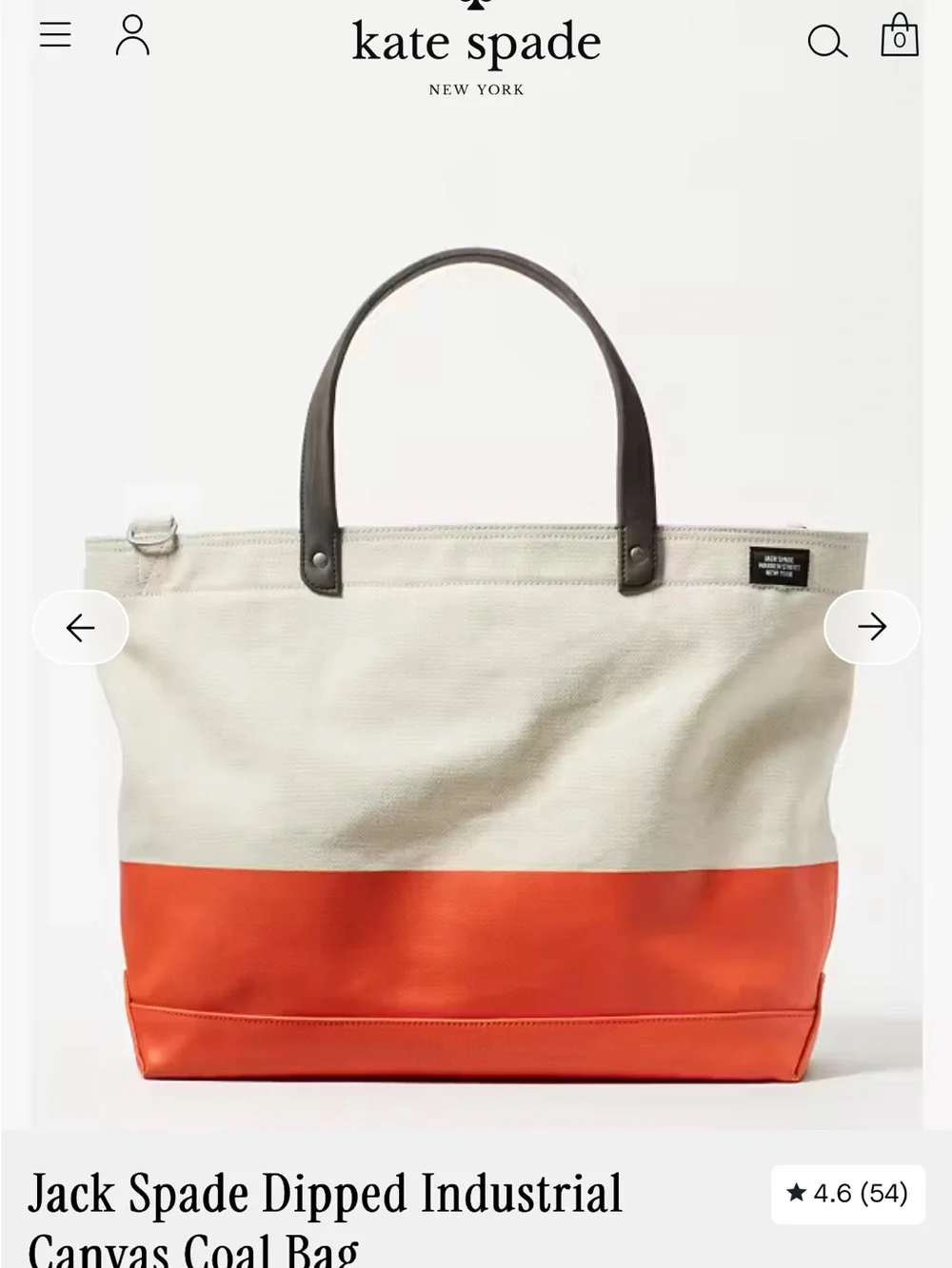 Jack Spade Dipped Industrial Canvas Coal Bag